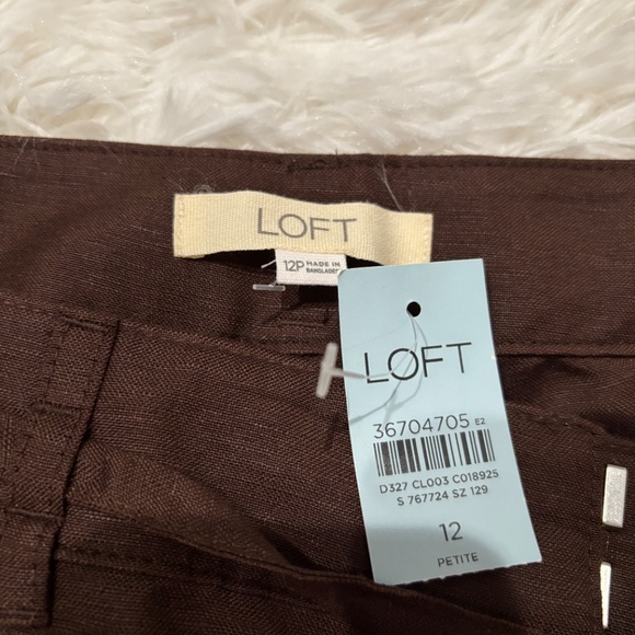 Loft Petite Linen Blend Straight Pants Size 12P New With Tags - Picture 6 of 7